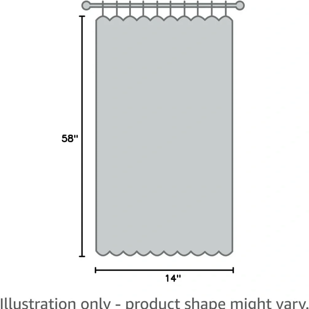 Achim Darcy Window Light Filtering Curtain Valance Grey/White 58 x 14in